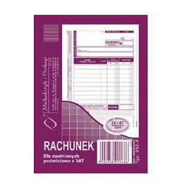 RACHUNEK DLA ZWOLNIONYCH Z VAT A6 (WIELOKOPIA)