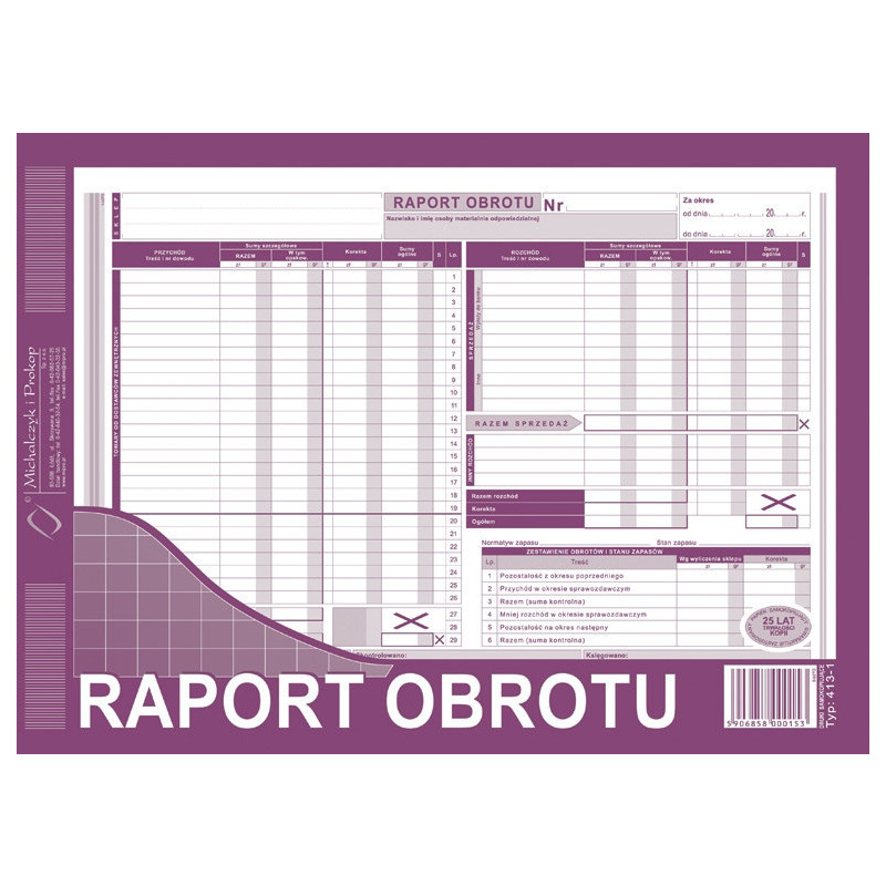 RAPORT OBROTU A4 (WIELOKOPIA)