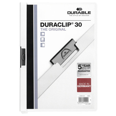 SKOROSZYT Z KLIPSEM DURABLE DURACLIP 30 BIAŁY