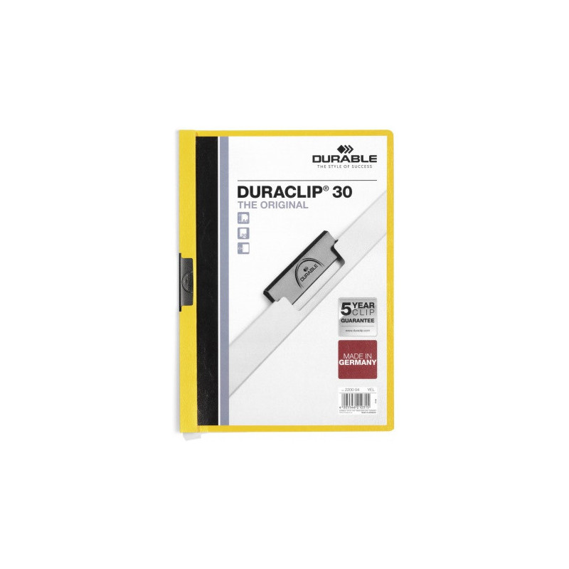 SKOROSZYT Z KLIPSEM DURABLE DURACLIP 30 ŻÓŁTY