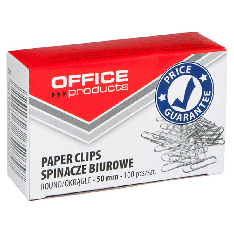 Spinacze biurowe Office Products 50mm okrągłe (100)
