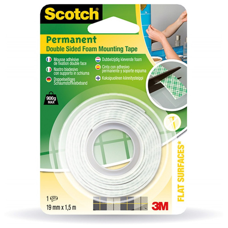TAŚMA MONTAŻOWA SCOTCH 19mm/1.5m PIANKOWA