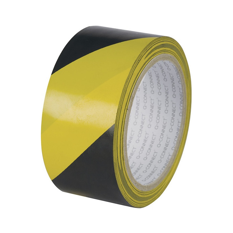 Taśma ostrzegawcza Q-Connect 48mm/20m czarno-żółta