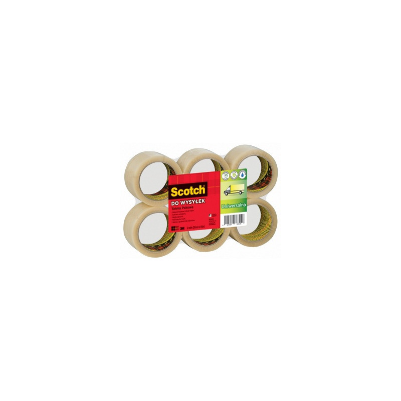 Taśma pakowa Scotch 371 50mm/66m Hot-melt przezroczysta (6)