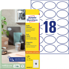 ETYKIETY A4 AVERY 63,5*42,3mm USUWALNE BIAŁE (25)