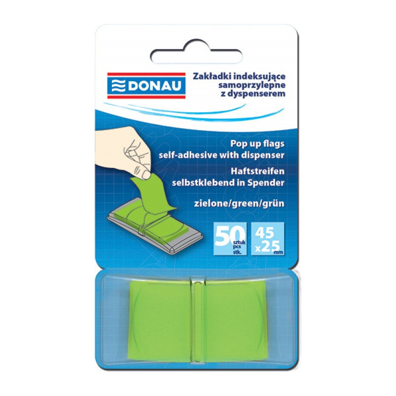 Zakładki Donau 25x45mm zielone (50)