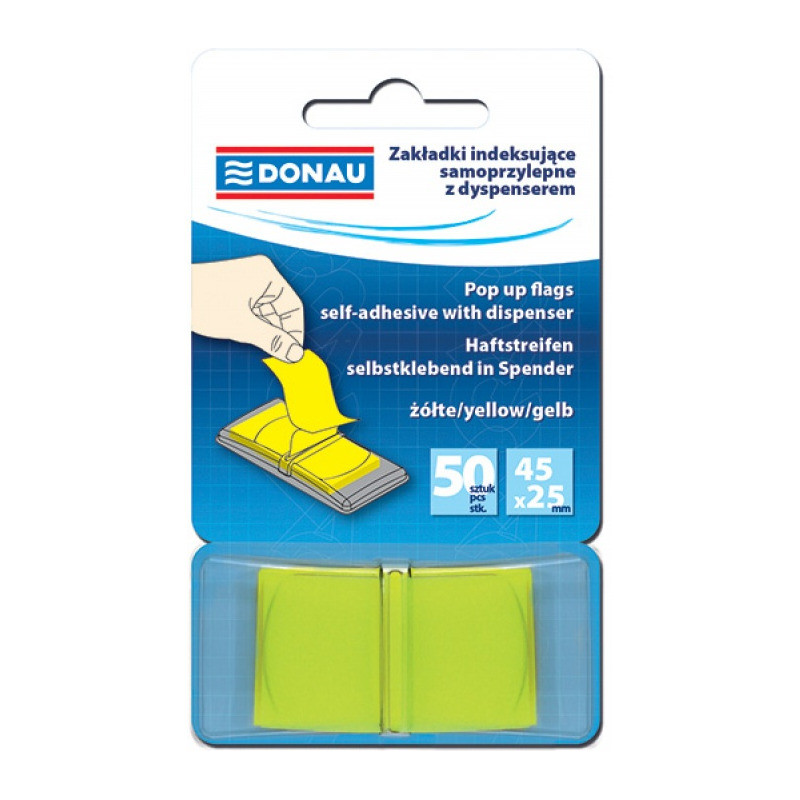Zakładki Donau 25x45mm żółte (50)