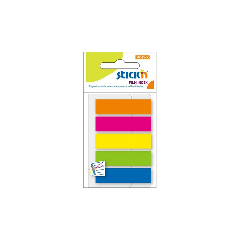 ZAKŁADKI STICK'N 12*45mm 5 KOLORÓW (5*25)