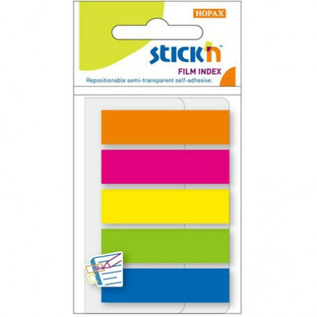 ZAKŁADKI STICK'N 12*45mm 5 KOLORÓW (5*25)