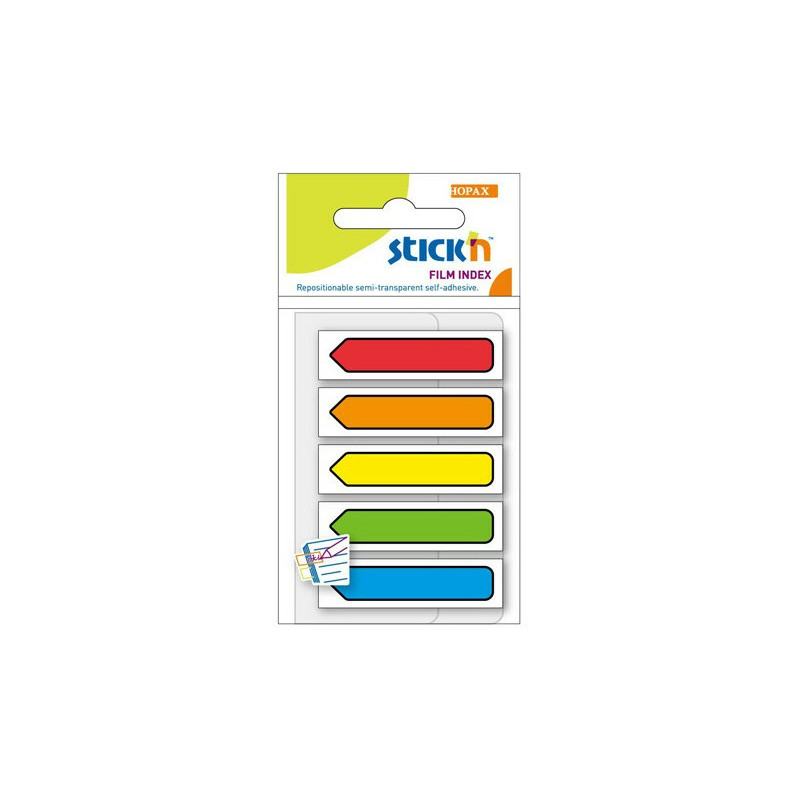 ZAKŁADKI STICK'N 12x45mm STRZAŁKI 5 KOLORÓW (5x20)