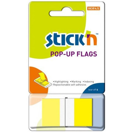 ZAKŁADKI STICK'N 25*45mm ŻÓŁTE (50)