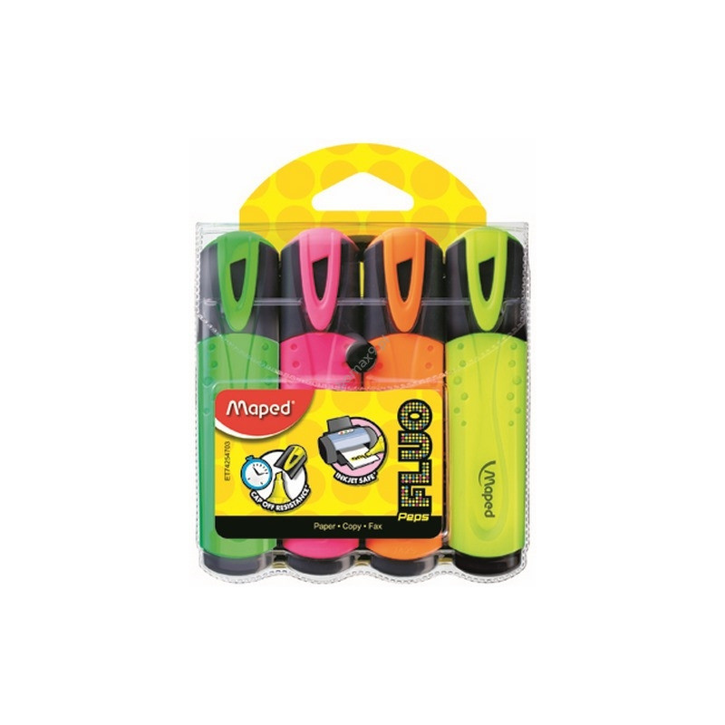 ZAKREŚLACZE MAPED FLUO PEPS 4 KOLORY