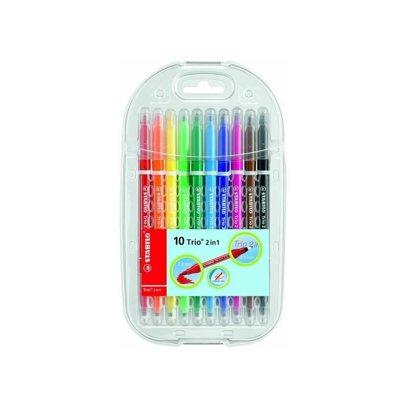 FLAMASTER STABILO TRIO 2w1 10 KOLORÓW