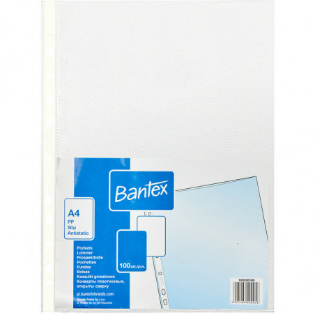Koszulki Bantex A4/50µm groszkowe (100)