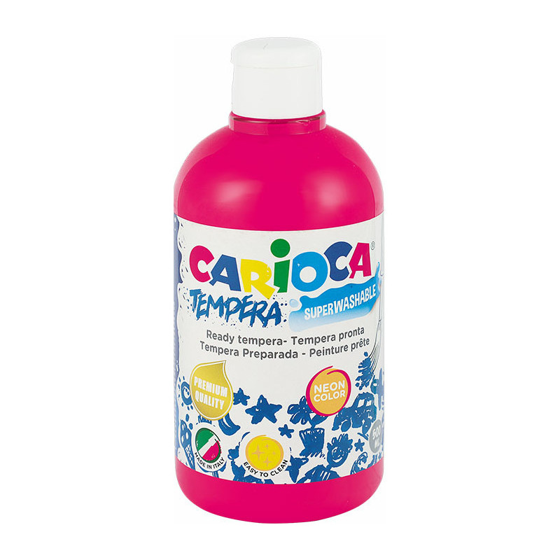 Farba tempera Carioca 500ml neon różowa