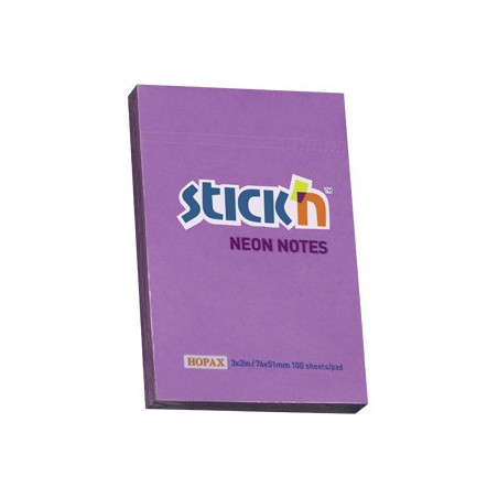 KARTECZKI STICK'N 51*76mm FIOLETOWE NEON (100)