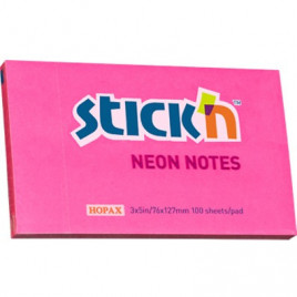 KARTECZKI STICK'N 76*127mm CIEMNORÓŻOWE NEON (100)