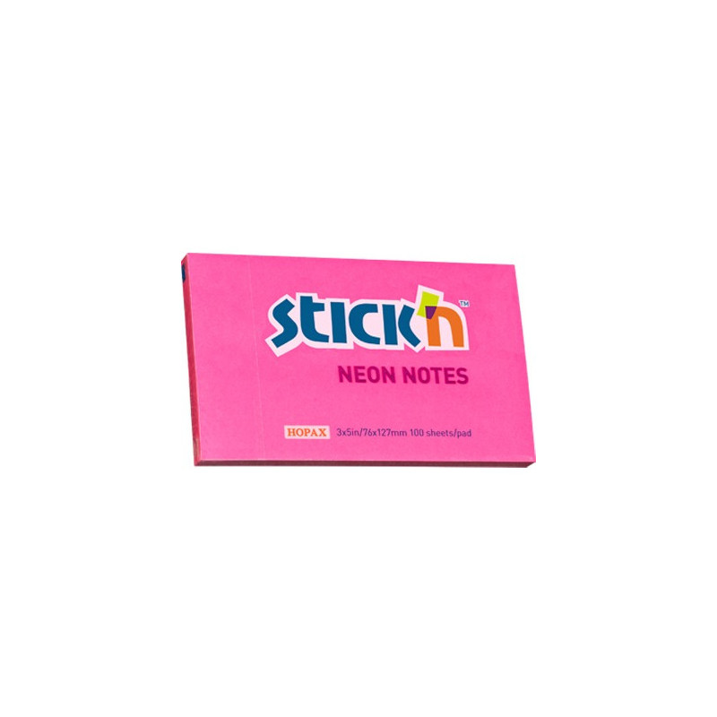 KARTECZKI STICK'N 76*127mm CIEMNORÓŻOWE NEON (100)