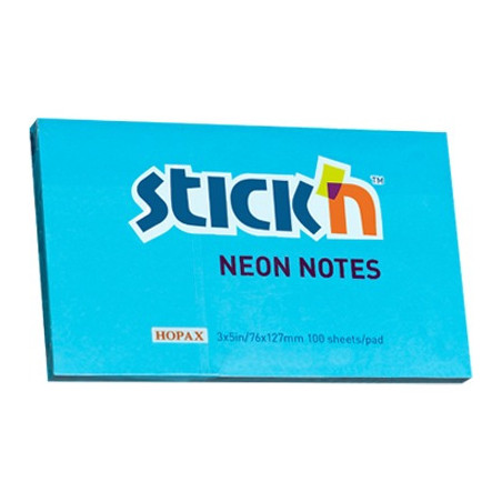 KARTECZKI STICK'N 76*127mm NIEBIESKIE NEON (100)