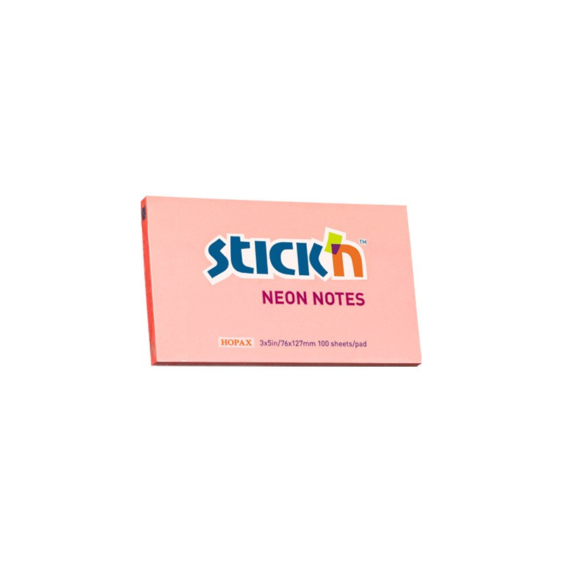 KARTECZKI STICK'N 76x127mm NEON RÓŻOWE (100)