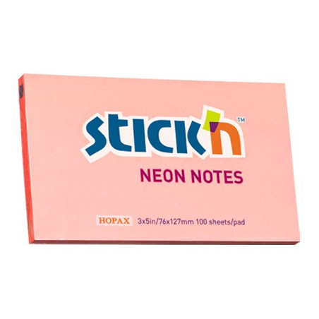 KARTECZKI STICK'N 76x127mm NEON RÓŻOWE (100)