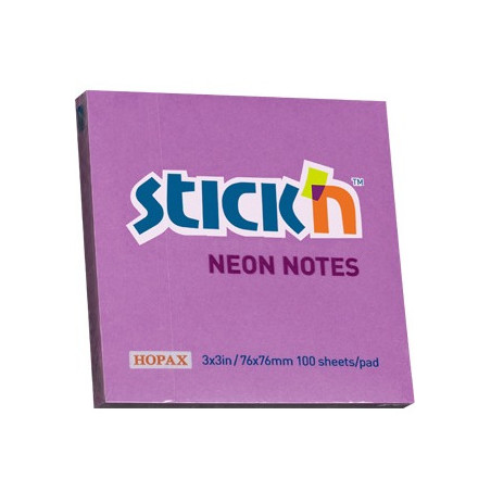 KARTECZKI STICK'N 76*76mm FIOLETOWE NEON (100)