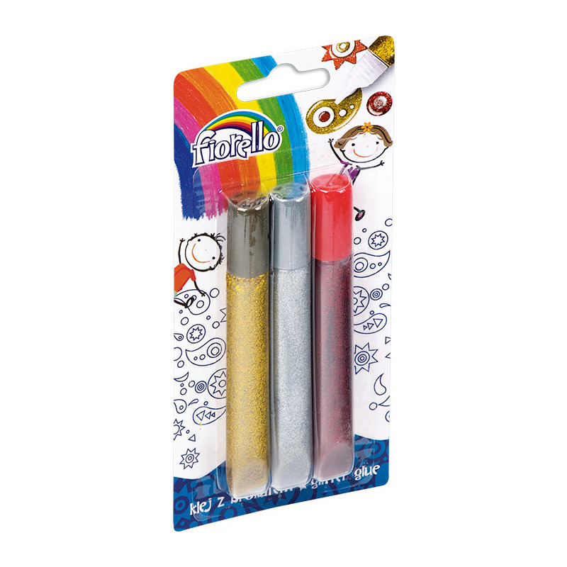 KLEJ Z BROKATEM FIORELLO 13ml*3 KOLORY