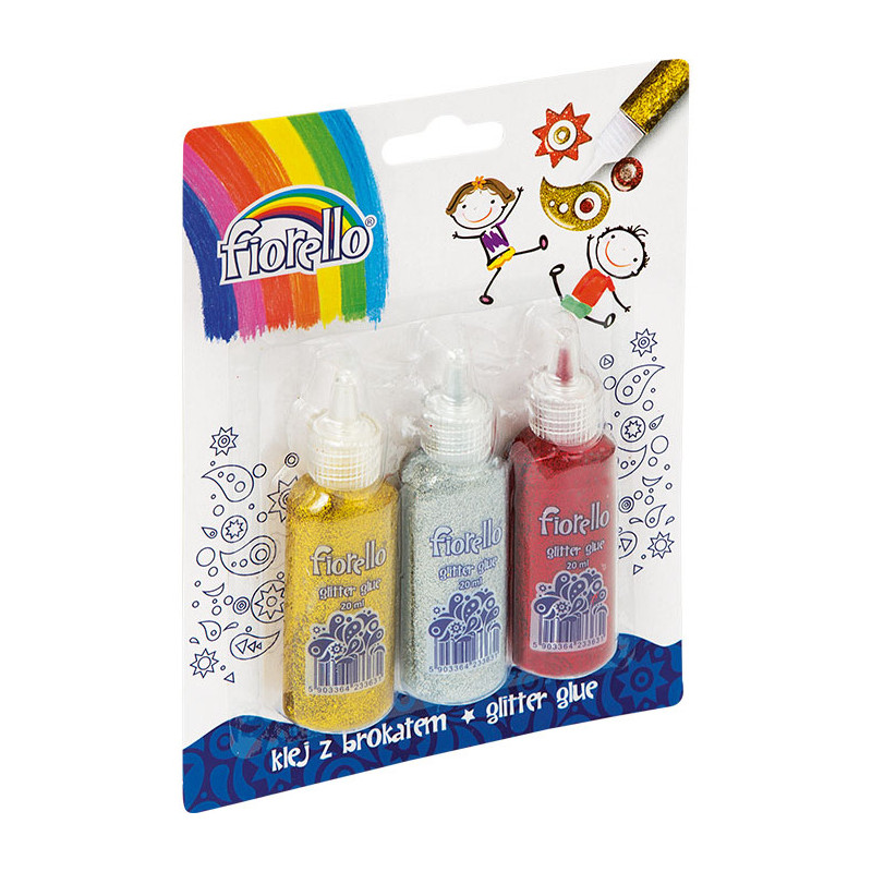 KLEJ Z BROKATEM FIORELLO 20ml*3 KOLORY