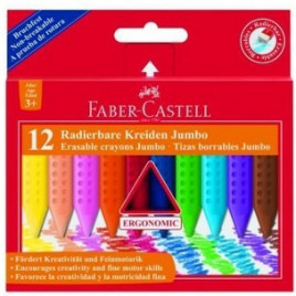 KREDKI ŚWIECOWE FABER-CASTELL GRIP JUMBO 12 KOLORÓW