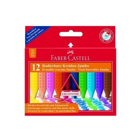 KREDKI ŚWIECOWE FABER-CASTELL GRIP JUMBO 12 KOLORÓW