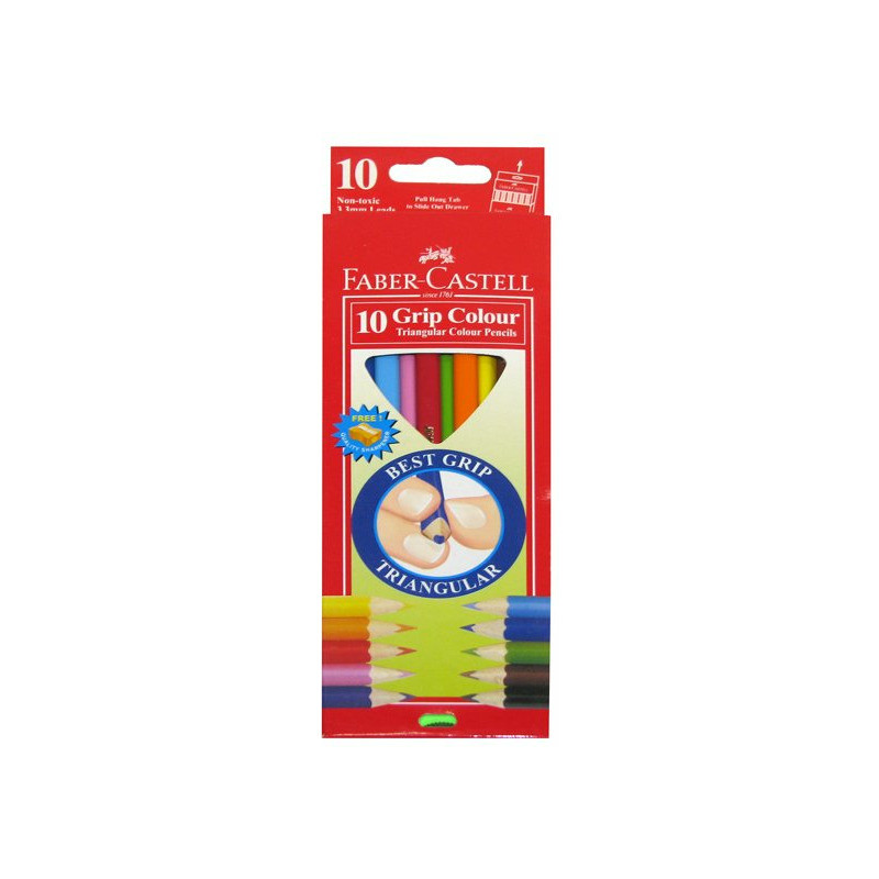 KREDKI TRÓJKĄTNE FABER-CASTELL 10 KOLORÓW