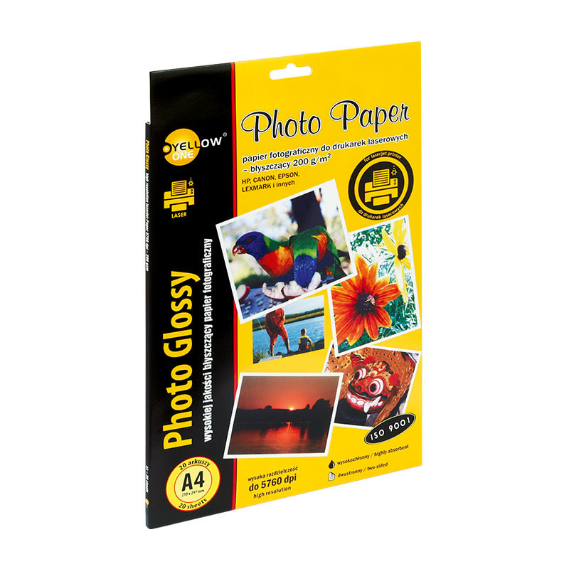 PAPIER FOTO YELLOW ONE A4 200g BŁYSK (20)