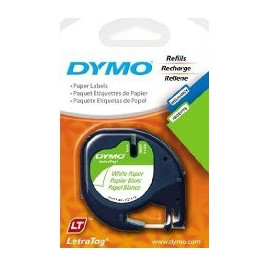 TAŚMA DYMO LETRATAG 12mm*4m PAPIEROWA BIAŁA