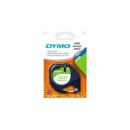 TAŚMA DYMO LETRATAG 12mm*4m PAPIEROWA BIAŁA