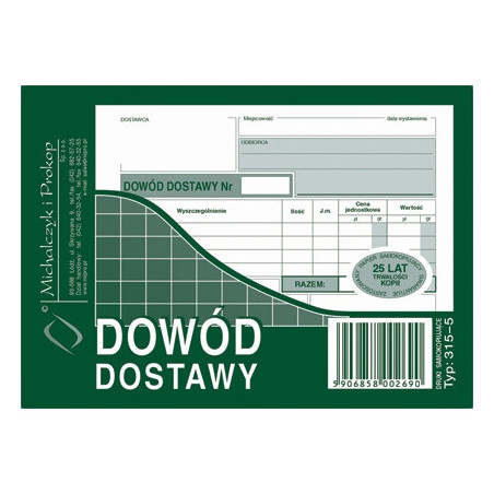 DOWÓD DOSTAWY A6 (WIELOKOPIA)