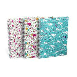 Kołozeszyt Oxford Floral A5/60k kratka mix kolorów