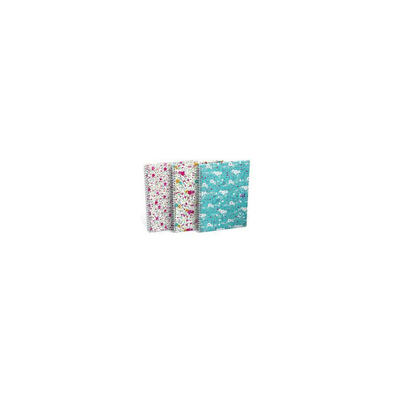 Kołozeszyt Oxford Floral A5/60k kratka mix kolorów