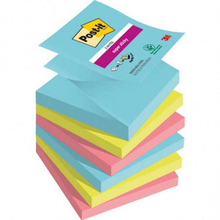 Karteczki Post-it Super Sticky Z-Notes 76x76mm (R330-6SS-COS) 3 kolory