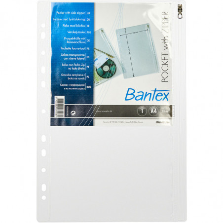 KOSZULKI Z SUWAKIEM BANTEX A4/140µm GROSZKOWE (10)