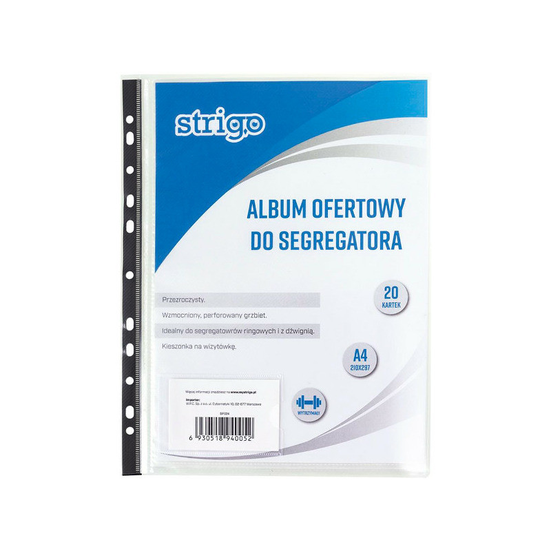 Album ofertowy wpinany Strigo A4 20k transparentny
