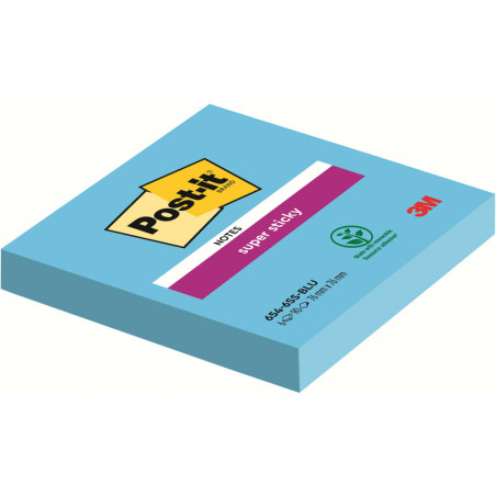 Karteczki Post-it Super Sticky 76x76mm błękitne (90)