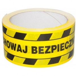 Taśma ostrzegawcza Office Products 50mm/50m "zachowaj bezpieczny odstę
