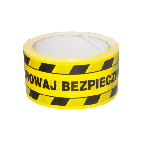 Taśma ostrzegawcza Office Products 50mm/50m "zachowaj bezpieczny odstę