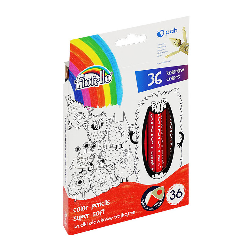 Kredki ołówkowe Fiorello Super Soft 36 kolorów