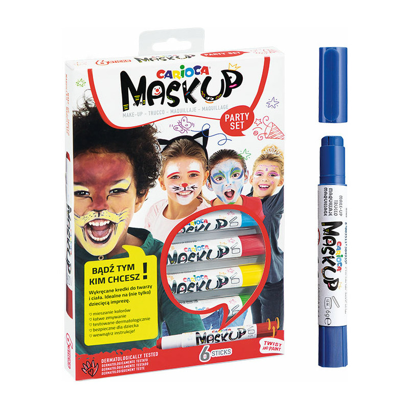 Kredki do twarzy Carioca MaskUp 6 kolorów