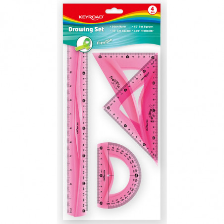 Zestaw Keyroad: linijka 30cm 2 ekierki kątomierz