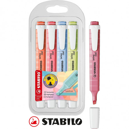 Zakreślacze Stabilo Swing Cool Pastel 4 kolory
