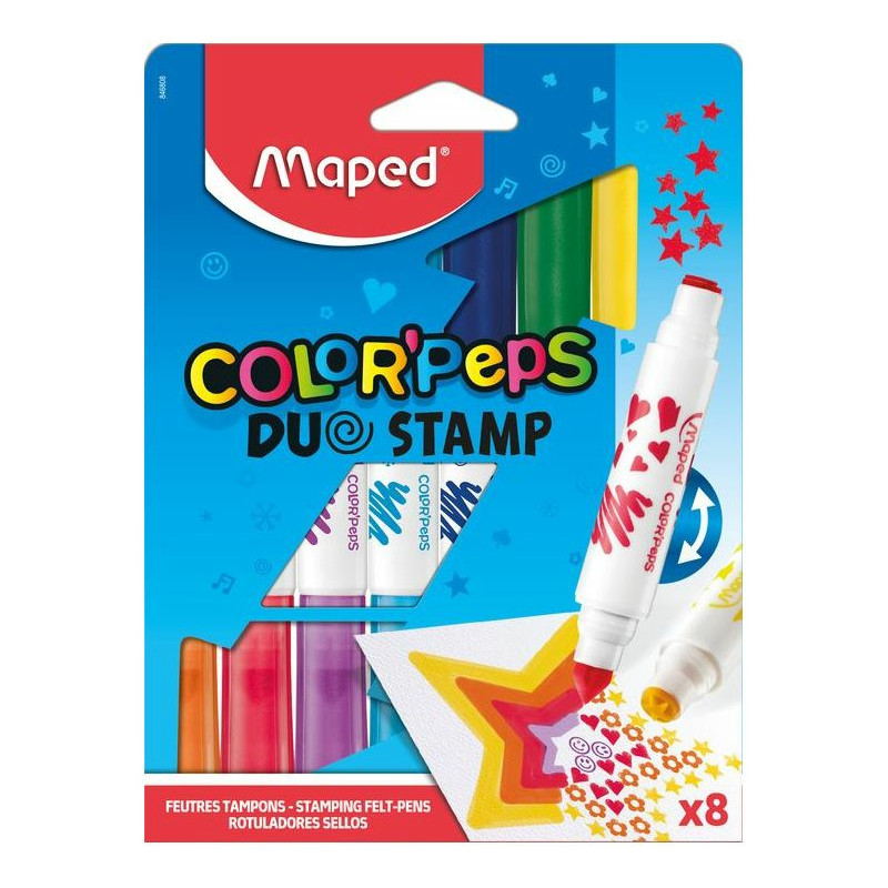 Flamastry dwustronne Maped Color'Peps Duostamp 8 kolorów