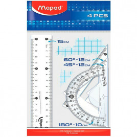 Zestaw Maped Start: linijka 15cm 2 ekierki kątomierz