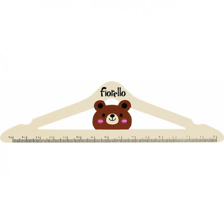 Linijka drewniana Fiorello 15cm miś wieszak